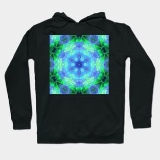 Mosaic Mandala Flower Green and Purple Hoodie